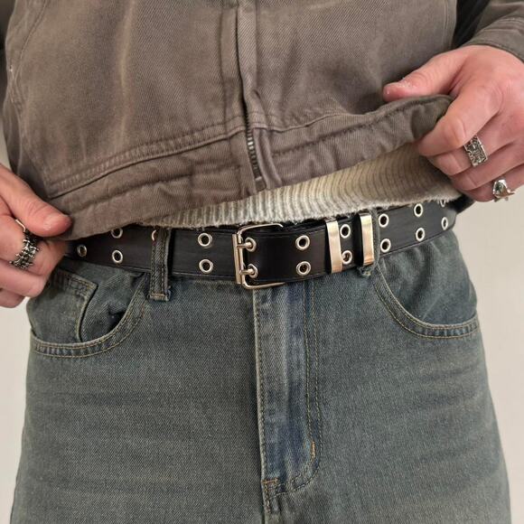 Vintage Black Western Cowboy Boho Belt Single Stitch Unisex - Picture 8 of 10
